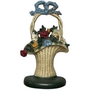 John Wright Donsco Inc Antique Cast Iron French Flower Basket Door Stop Doorstop